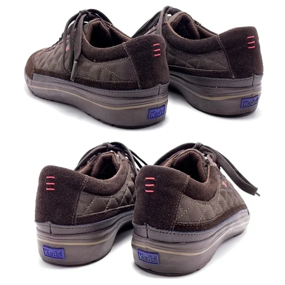 Keds Brown Suede Quilted Nylon Sneakers - Picture 6 of 8